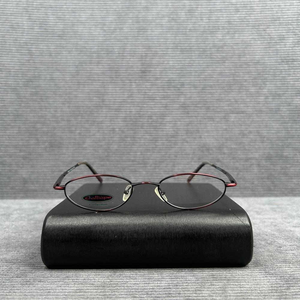 Calliope Collection Electra Ruby Oval Y2k Eyeglass Frames Burgundy Black